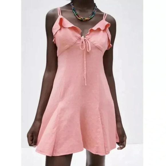Zara linen blend mini dress - Picture 1 of 5